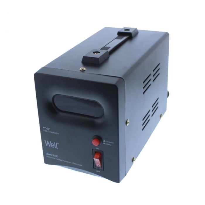 Stabilizator de tensiune monofazic cu releu, 1.0KVA, 600W, WELL, Guard