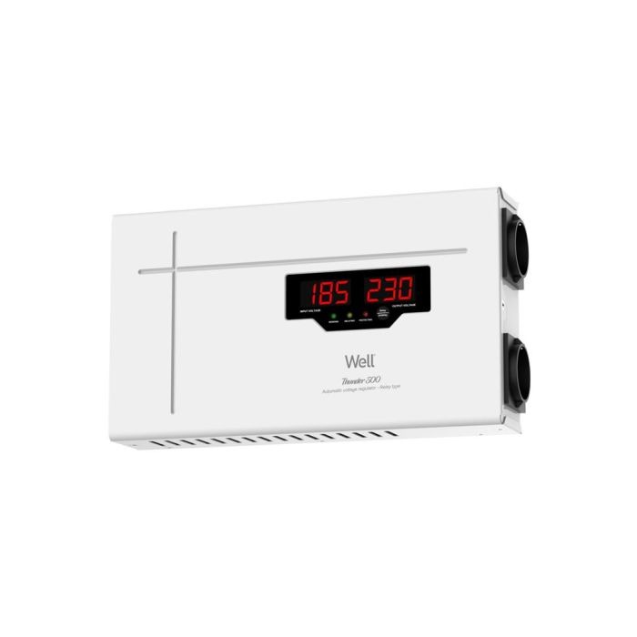 Stabilizator de tensiune monofazic cu releu, 0.5KVA, 300W, WELL, Thunder