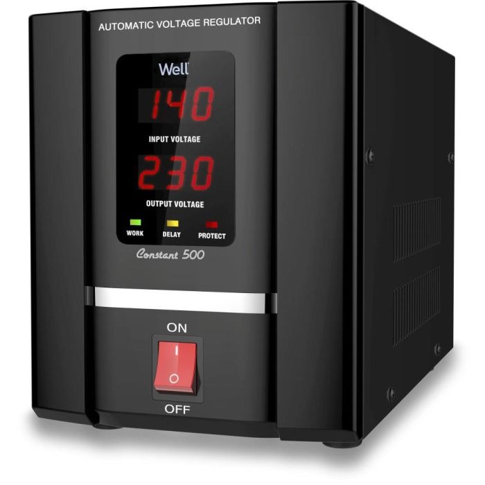 Stabilizator de tensiune monofazic cu servomotor, 0.5KVA, 300W, WELL, Constant