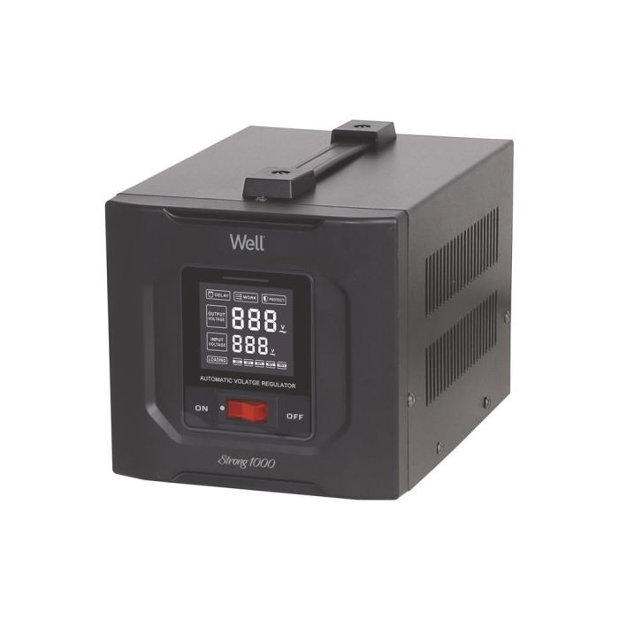 Stabilizator de tensiune monofazic cu servomotor, 1.0KVA, 600W, WELL, Strong