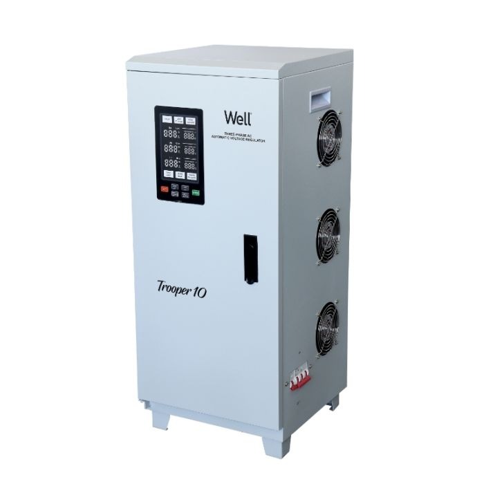 Stabilizator de tensiune trifazic cu servomotor, 10KVA, 8KW, WELL, Troper