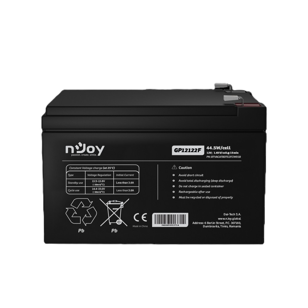 Acumulator AGM, 70.2W/celula, 18Ah, nJoy, GP1812CF
