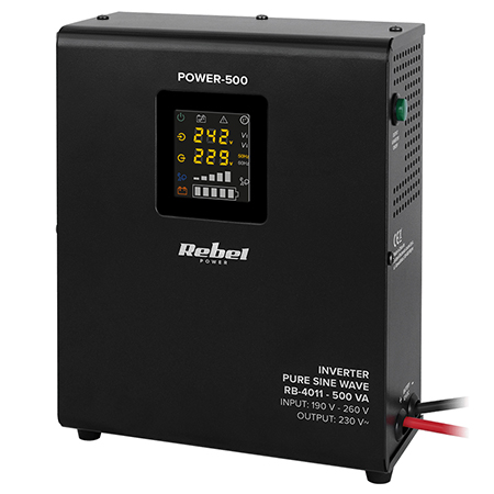 UPS pentru centrale termice, 2 prize Schuko, 0.5KVA, 300W, sinusoidala pura, Rebel