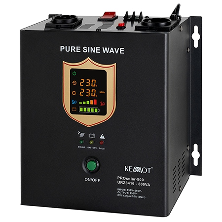 Invertor solar 2 prize Schuko, 12V, 0.8KVA, 500W, Prosolar, Kemot