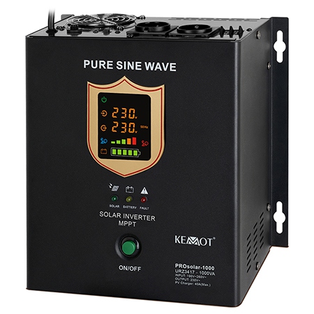 Invertor solar 2 prize Schuko, 12V, 1KVA, 700W, Prosolar, Kemot