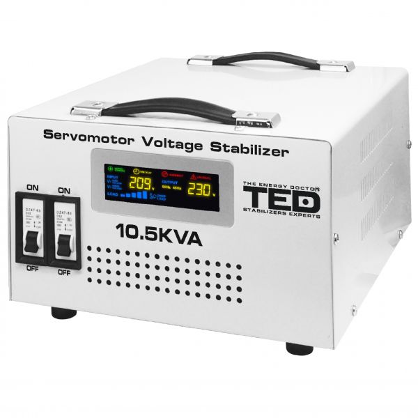 Stabilizator de tensiune monofazic cu servomotor, 10.5KVA, 6000W, TED, Servo