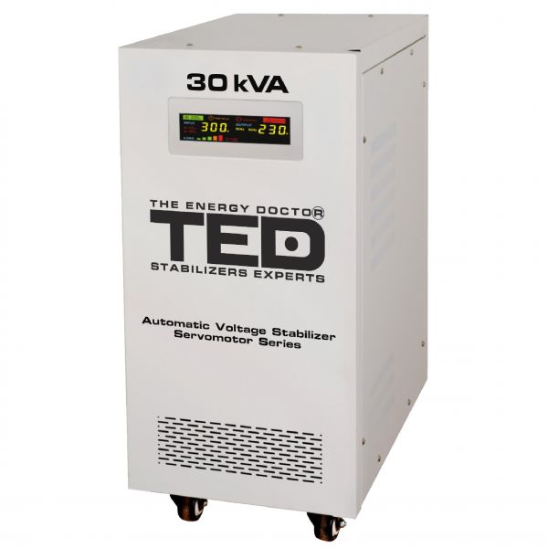 Stabilizator de tensiune monofazic cu servomotor, 30KVA, 24kW, TED, Tower