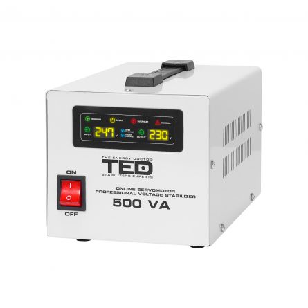 Stabilizator de tensiune monofazic cu servomotor, 0.5KVA, 300W, TED, Servo