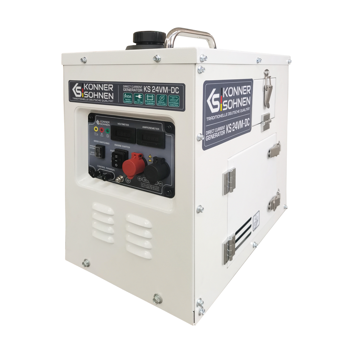Generator de curent continuu, 24-27V, 1.6KW, 60A, benzina, Könner&Söhnen