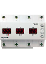 Releu de protectie tensiune trifazat, comutator automat de faza, 63A, DigiTop, PS-PRO-63A