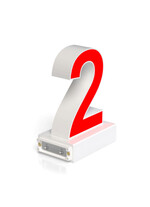 Cifra LED, ( 2 ), decorativa, 3D, luminoasa, seria magnetic baza, 170mm, reincarcabila, rosie, abcMIX, C1276
