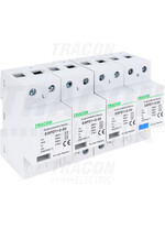 Descarcator la supratensiune Tracon, 3+1, compact cu semnalizare, 4P, tip B+C, 385VAC, ESPD1+2-50-4P