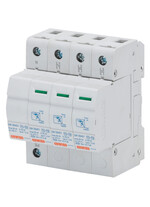 Descarcator la supratensiune Gewiss, 3+1, debrosabil cu semnalizare, fara contact auxiliar, 3P+N, tip B+C, 400VAC, GWD6402