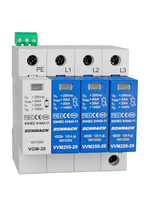 Descarcator la supratensiune Schrack, 3+1, debrosabil cu semnalizare, 4P, cu contact auxiliar, tip B+C, TT, 255VAC, Vartec, IS111311