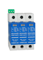 Descarcator la supratensiune Schrack, 3+0, debrosabil cu semnalizare, 3P, cu contact auxiliar, tip C, TN-C, 255VAC, Vartec, IS111331