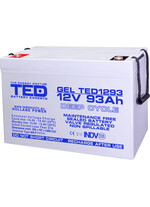 Acumulator 12V, GEL, VRLA, M8, 93A, TED1293