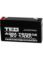 Acumulator 6V, AGM, VRLA, F1 / T1, 1.4A, TED614