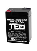 Acumulator 6V, AGM, VRLA, F1 / T1, 6.1A, TED661
