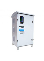 Stabilizator de tensiune trifazic cu servomotor, pentru exterior, 80KVA, 64kW, TED, IP65