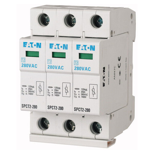 Descarcator la supratensiune Eaton, 3+0, debrosabil cu semnalizare, 3P, tip C, 335VAC, 167600