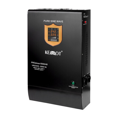UPS pentru centrale termice, 2 prize Schuko, 48V, 5KVA, 3500W, sinusoidala pura, Kemot