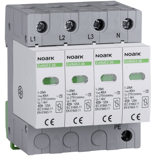 Descarcator la supratensiune Noark, 4+0, debrosabil cu semnalizare, 4P, tip C, 440VAC, 103370