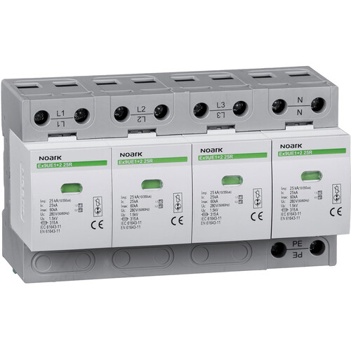 Descarcator la supratensiune Noark, 4+0, debrosabil cu semnalizare, 4P, tip B+C, 280VAC, 105508