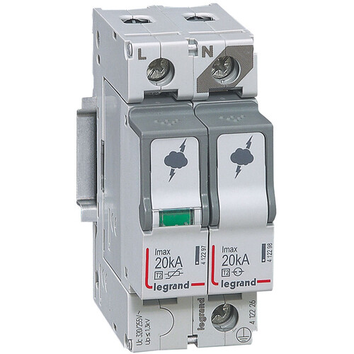 Descarcator la supratensiune Legrand, 1+1, debrosabil fara semnalizare, 1P+N, tip C, 320V, 412226
