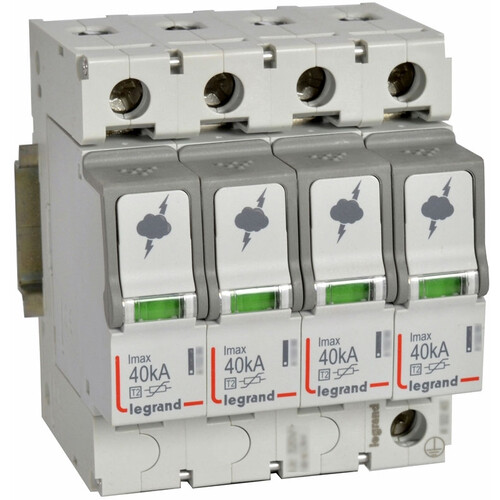 Descarcator la supratensiune Legrand, 4+0, debrosabil cu semnalizare, 4P, tip C, 440V, 412233
