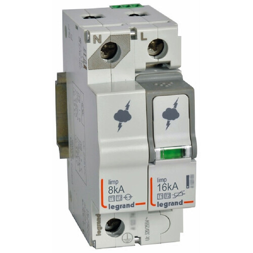 Descarcator la supratensiune Legrand, 1+1, debrosabil fara semnalizare, 1P+N, tip B+C, 320V, 412254