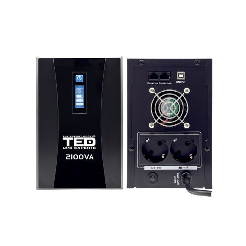 UPS monofazic, 2 prize Schuko, 2.1KVA, 1200W, TED, Line interactiv